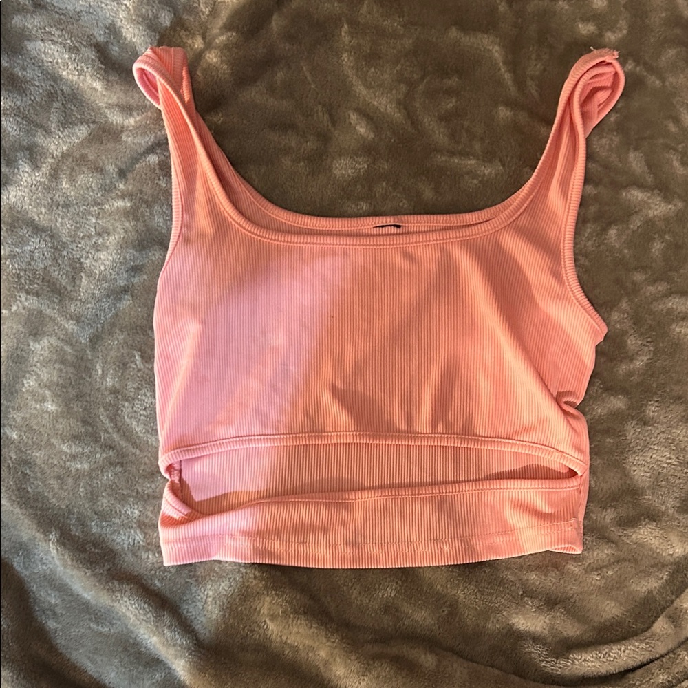 Pink Ribbed Women's Top